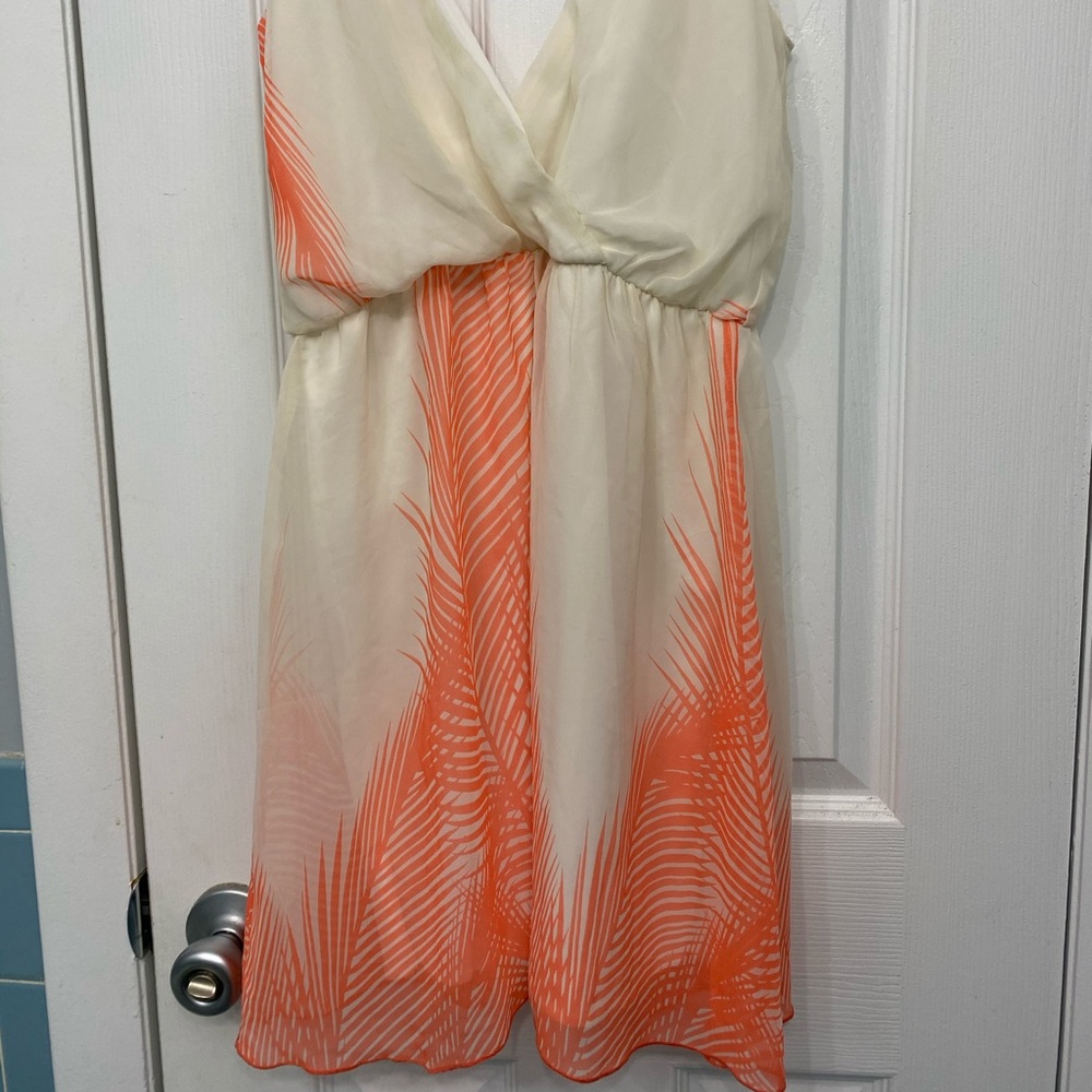 Color and off white dress